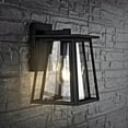 thumbnail image 2 of SAFAVIEH Stern LED Black Aluminium Outdoor Wall Sconce with Clear Glass Shade, 2 of 6