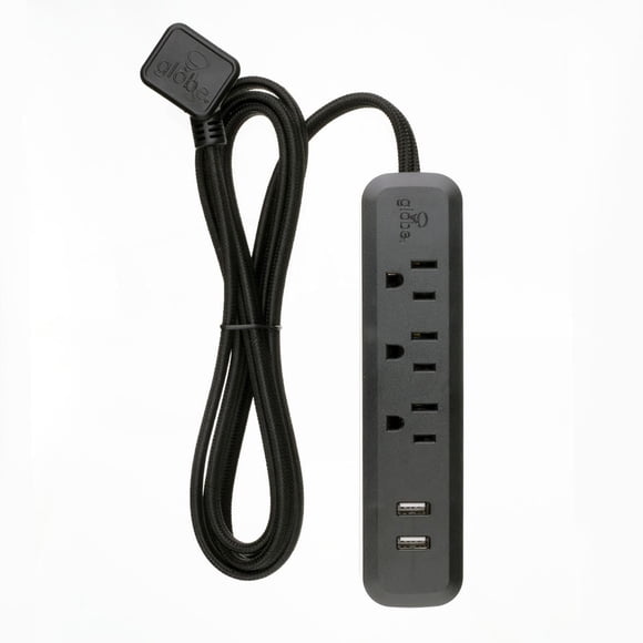Globe Electric Inc Globe Electric 6' Designer Series 3-Outlet USB Surge Protector Power Strip