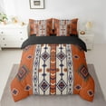 thumbnail image 2 of Boho Aztec Bed In A Bag 7 Piece Western Bohemian Queen Comforter Set With Sheets American Southwestern Bedding Set Adults,Southwest Tribal Geometric Bed Set, 2 of 5