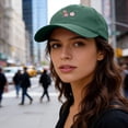 thumbnail image 4 of QASIEATN Women's Everyday Wear Accessories Flower Embroidered Baseball Cap for Women Fashion Daisy Printed Dad Hat Warm Friends' Gifts, 4 of 4