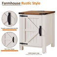 thumbnail image 2 of OKD Nightstand Set of 2 with Charging Station, Farmhouse Rustic Wood Side Table for Living Room, End Table for Bedroom, Antique White, 2 of 7