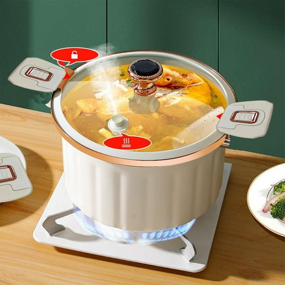 Gnmfd Non-Stick Pressure Cooker Pot for Soup Stew Fry Steam, Induction Cooking Large Capacity 8L, Fast Efficient Kitchen Cookware for Home Cooking, Household Meal Prep Essentials