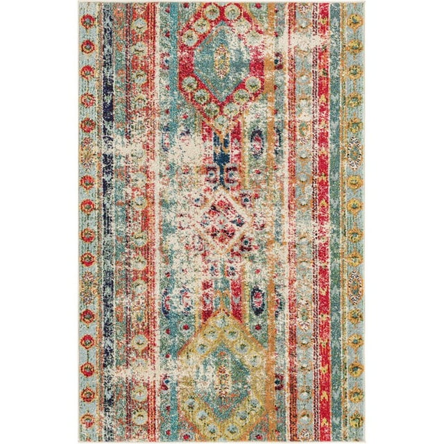 Unique Loom Sedona Over-Dyed Vintage Rug 3' 3 x 5' 3 Rectangle Blue/Beige