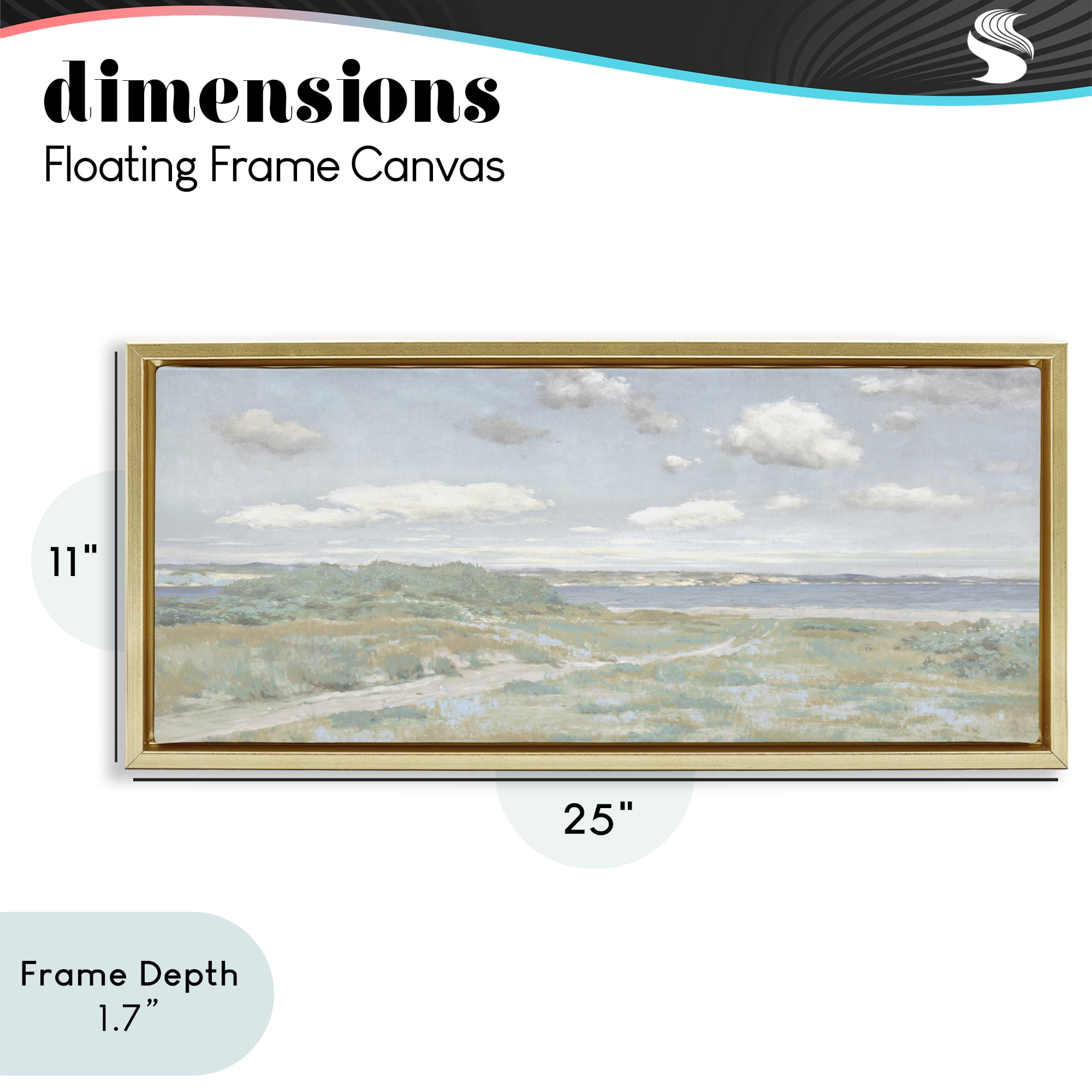 Stupell Industries Path To The Water Gold Framed Floater Canvas Wall Art, design by Christy McKee