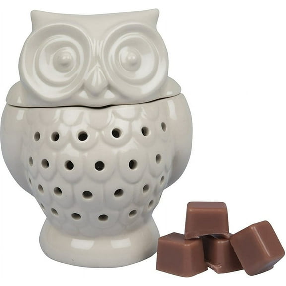 Deco Electric Owl Candle Warmer, Wax & Tart Warmer for Indoor Decor, Includes 4 Wax Cubes and Halogen Bulb(4.5"x4.5"x6")- Freshen Home or Office w Desired Fragrance- Great Holiday and Wedding Gift