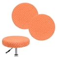 thumbnail image 1 of Uxcell 2-Pack Fundas Redondas para Taburetes de Bar, para Fundas de Asiento de Patrón de Rayas de Poliéster de 12-14 Pulgadas con Bandas Elásticas [Naranja], 1 of 7