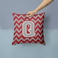 thumbnail image 2 of Carolines Treasures Letter Q Chevron Crimson and Grey Fabric Decorative Pillow 14Hx14W multicolor, 2 of 4