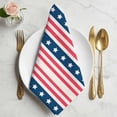 thumbnail image 2 of 4th of July Cloth Napkins, Independence Day Patriotic Red Blue Striped Washable and Reusable Dinner Napkins Set of 6, Table Napkin for Kitchen Party Birthday Wedding Hotel Housewarming 20"x20", 2 of 9
