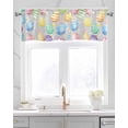 thumbnail image 2 of Easter Eggs Linen Curtain Valance for Bedroom/Bathroom/Kitchen/Office/Living/Dining Room Windows,Spring Summer Flower Seasonal Holiday Rod Pocket Topper Drapes Decorative Cafe Drapery Panel 60x18, 2 of 6
