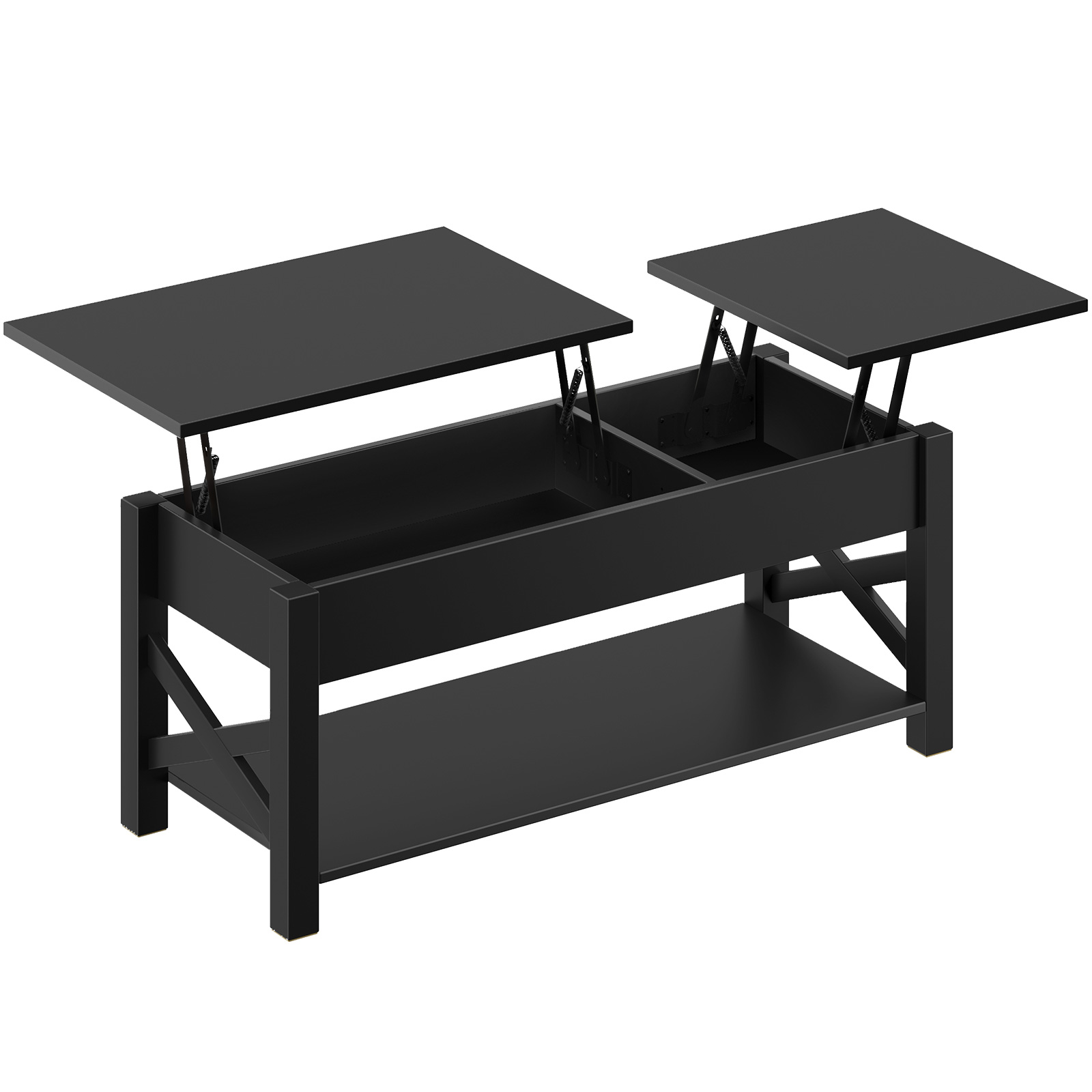Greenstell  Lift Top Coffee Table with Drawer and Hidden Compartment, 43.8 Inch, Black