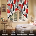 thumbnail image 5 of Red Black Visual Arts Swag Curtain Valance for Windows, Abstract Modern Art Window Treatments Short Swag Topper for Kitchen Windows Bathroom Bedroom, 36"x45", 5 of 8