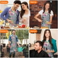 thumbnail image 4 of Schnauzer and Pioneer Flower Apron-Garden Aprons for Women with Pockets-Cotton Linen Waterproof Kitchen Cooking Gardening Aprons Adjustable for Kitchen,Cooking,BBQ and Salon 33x27 Inch, 4 of 7