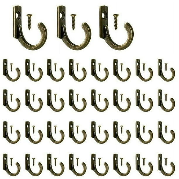 PENGXIANG 58 Pieces Wall Mounted Hook Small Coat Hooks Black