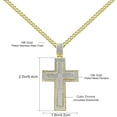thumbnail image 4 of ORENTINI 18K Gold Plated Stainless Steel 3.5mm Cuban Link Chain with CZ Iced Out 3" Cross Pendant and Gift Box for Men, Woman. 28 In Length Lobster Clasp, 4 of 6