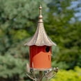 thumbnail image 3 of 69.25" Tall Iron & Orange Porcelain Birdhouse Stake "Amsterdam", 3 of 7