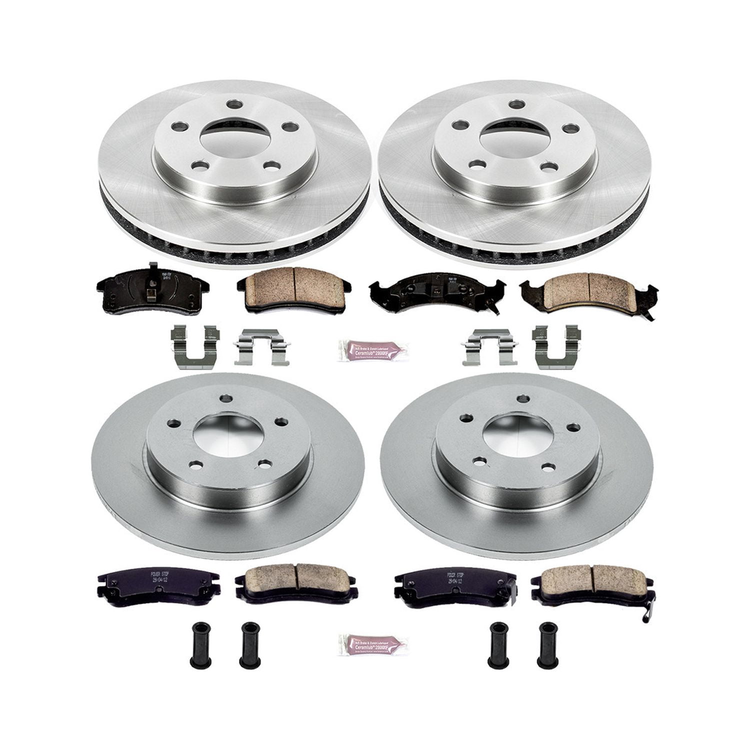 Power Stop Front and Rear Stock Replacement Brake Pad and Rotor Kit KOE2760 Fits 1993 Cadillac Allante