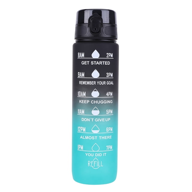 Reutilizable Copa Gradiente Helada Botella Motivacional 1000 Ml Con Manejo Gran Capacidad para Al Aire Libre