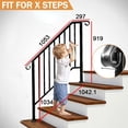 thumbnail image 6 of 4 Step Galvanized Steel Hand Rails for Outdoor Steps – Curved Ends and Safety Balusters Exterior Railing for Porch, Deck, or Indoor Stairs, Complete Installation Kit, 6 of 13
