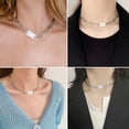thumbnail image 3 of Clearance Choker Necklaces for Women Her Bar Stainless Steel Link Chain Choker for Birthday Christmas Jewelry Gift, 3 of 6