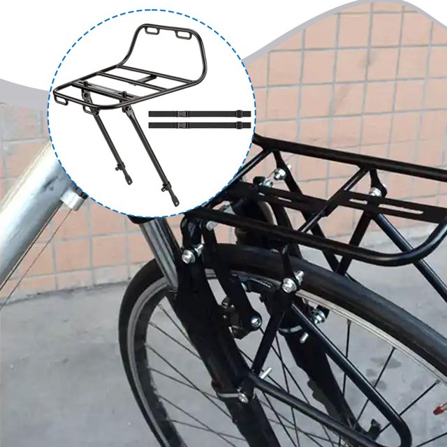 Portaequipajes delantero para bicicleta, estante de almacenamiento para bicicletas, alforjas para adultos, portaequipajes delantero para bicicletas