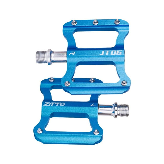 Pedales de plataforma para bicicleta, pedales planos de aleación de aluminio ligeros y duraderos antideslizantes, Azul