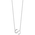 thumbnail image 4 of Auriga Fine Jewelry 14K White Gold Sideways Diamond Initial S Necklace for Women, 4 of 5