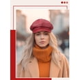 thumbnail image 3 of Minzimin Newsboy Caps for Women 8 Panel PU Leather Apple Cap Vintage Beret Hat Gatsbie Hat for Women Gift, 3 of 6