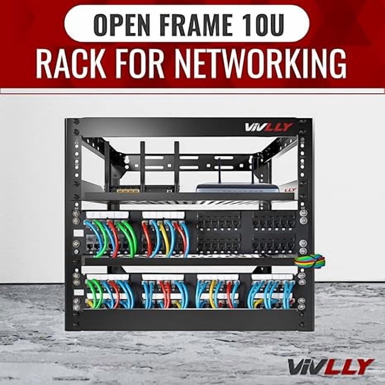 Vevor Open Frame Server Rack NavePoint 12U Wall Mount Open Frame ...