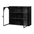 thumbnail image 6 of Tcbosik Storage Cabinet Wall Mounted, Display Cabinet with Shelves and Glass Doors for Bathroom, Kitchen, Living Room, Easy Assembly, Black, 6 of 8
