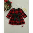thumbnail image 4 of Qmyliery Girl Christmas Plaid Print Dress, Long Sleeve O-neck Princess Dress Gift, 4 of 8