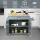thumbnail image 5 of Carro de Cocina Costway con Ruedas de Goma Armario Grande y Repisa Regulable en 3 Posiciones Gris 116 x 40 x 85 cm, 5 of 10