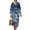 Crane Clouds Sea Wave, variant on Desert Cactus Aztec Print Women's Dress Casual Long Sleeve Swing V Neck Dresses Linen-Look Trendy Womens Tunic
