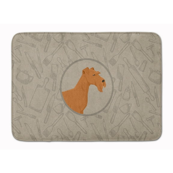 Irish Terrier In the Kitchen Machine Washable Memory Foam Mat