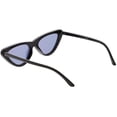 thumbnail image 4 of Women's Small Thick Cat Eye Sunglasses Colored Mirror Flat Lens 51mm (Black / Pink Mirror), 4 of 4