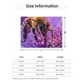 thumbnail image 5 of Uemuo Closeup Honeybee on Flower Printed Throw Blanket for Couch, Fluffy Fuzzy Blankets for Bed, Sofa, Cozy Flannel Faux Fur Blanket-60"x50", 5 of 6