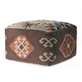 thumbnail image 6 of LR Home Small Tribal Indoor Square Pouf, Multi, 18" x 18" x 12", 6 of 7