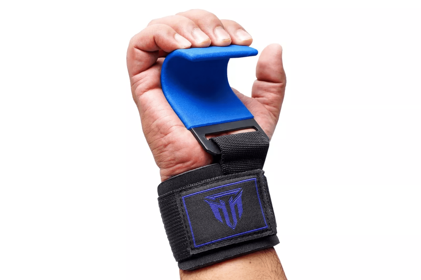 MT Blue Weight Lifting Bar Hooks Straps Pair, Non-Slip Rubber Coated Grip, Neoprene Padded Wrist Support Powerlifting Deadlift Pull Up Fitness Strength Training Wrap, Gym Bodybuilding, Gym Workout