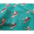 thumbnail image 4 of oneOone Silk Tabby Turquoise Blue Fabric White Bird Craft Projects Decor Fabric Printed By The Yard 42 Inch Wide, 4 of 4