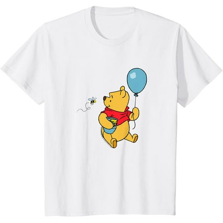 

Winnie The Pooh With Balloon & Honey Smiling At Bee Youth T-Shirt for Boy Girl Kids Toddler White Color Size 7