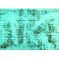 thumbnail image 1 of Ahgly Company Machine Washable Indoor Rectangle Abstract Turquoise Blue Modern Area Rugs, 3' x 5', 1 of 4