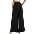thumbnail image 2 of SWQZVT Pants for Women Wide Leg Dress Pants Casual High Waist Drawstring Palazzo Lounge Pants Comfy Loose Trousers with Pocke, 2 of 7