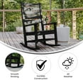 thumbnail image 4 of Emma + Oliver Contemporary Rocking Chair, All-Weather HDPE Indoor/Outdoor Rocker in Black, 4 of 11