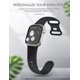 thumbnail image 3 of Compatible con correas de Apple Watch de 38/40/41 mm, correa deportiva con patrón de diente de león grabado de repuesto para iWatch Series 8/7/SE/6/5/4/3/2/1, negro y blanco, 3 of 4