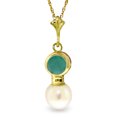 thumbnail image 1 of Galaxy Gold 14k Yellow Gold 18" Emerald Necklace with Freshwater-cultured Pearl Pendant, 1 of 2