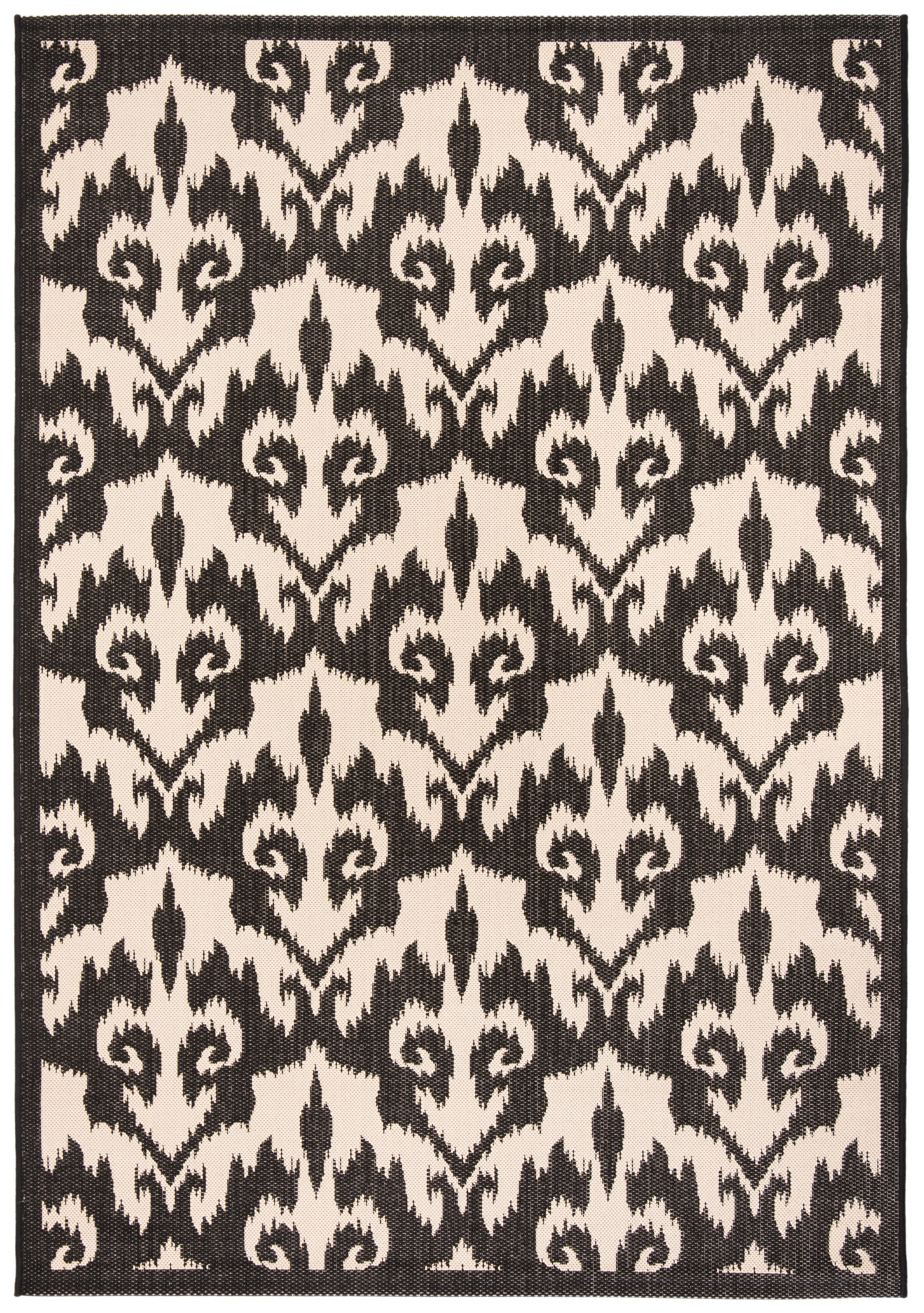 Safavieh Courtyard Millard Geometric Indoor/Outdoor Area Rug, Black/Beige, 5'3" x 7'7"