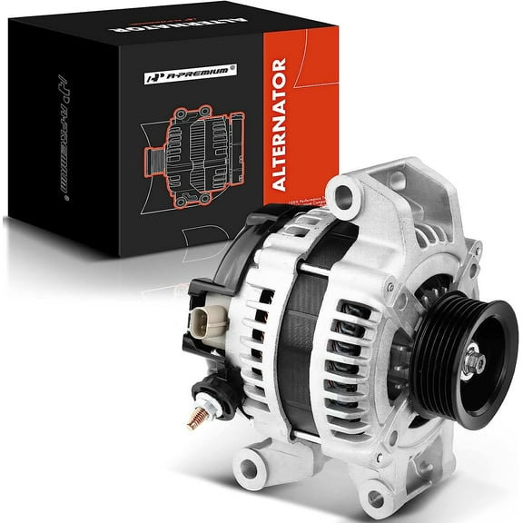 A-Premium Alternator Compatible with Dodge Stratus Chrysler Sebring 2001 2002 2003 2004 2005 2006 2.4L 2.7L, 12V 120Amp CW 6-Groove Pulley, Replace# 421000-0740, 4606755AA, 4606755AD, 421000-0230