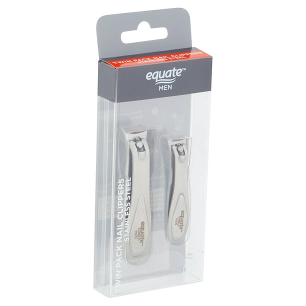 Equate Men Stainless Steel Nail Clippers Twin Pack