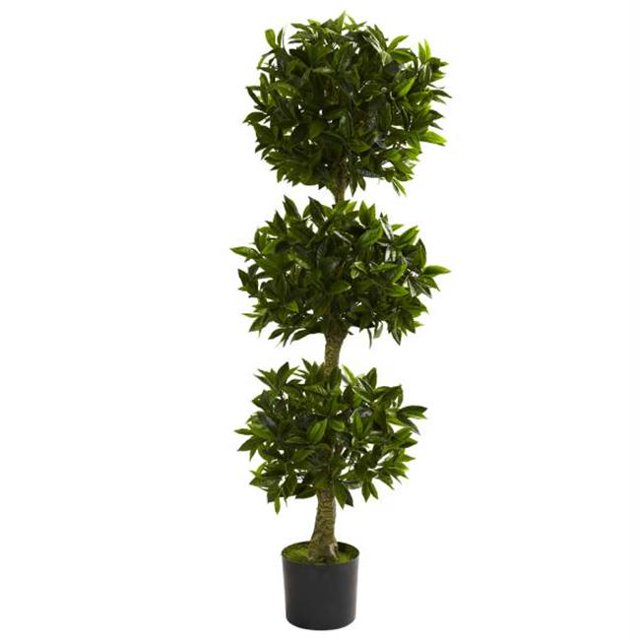 5 ft. Triple Bay Leaf Topiary UV Resistant - Indoor-Outdoor