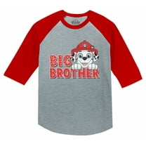 Big Brother Shirt Paw Patrol Marshall 3/4 Sleeve Baseball Jersey Toddler Shirt 5T Red
