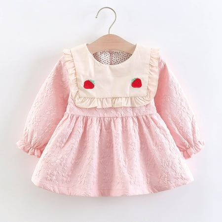 

Hunpta Toddler Girls Autumn Winter Long Sleeve Cherry Ruffle Dress Princess Dress